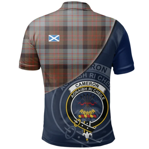 Cameron of Erracht Weathered Clan Polo Shirt, Scottish Tartan Cameron of Erracht Weathered Clans Polo Shirt - Image 2