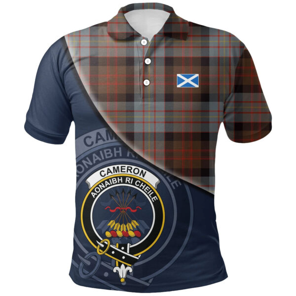 Cameron of Erracht Weathered Clan Polo Shirt, Scottish Tartan Cameron of Erracht Weathered Clans Polo Shirt