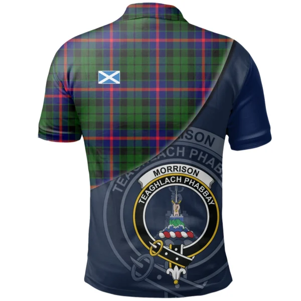 Morrison Modern Clan Polo Shirt, Scottish Tartan Morrison Modern Clans Polo Shirt - Image 2