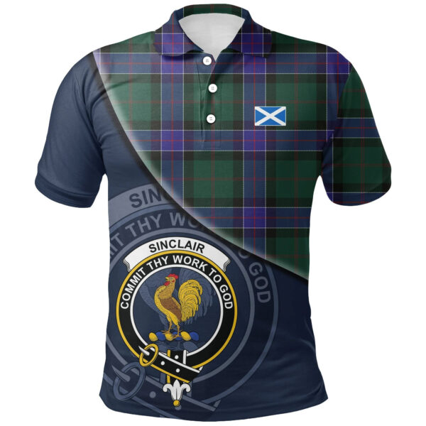 Sinclair Hunting Modern Clan Polo Shirt, Scottish Tartan Sinclair Hunting Modern Clans Polo Shirt