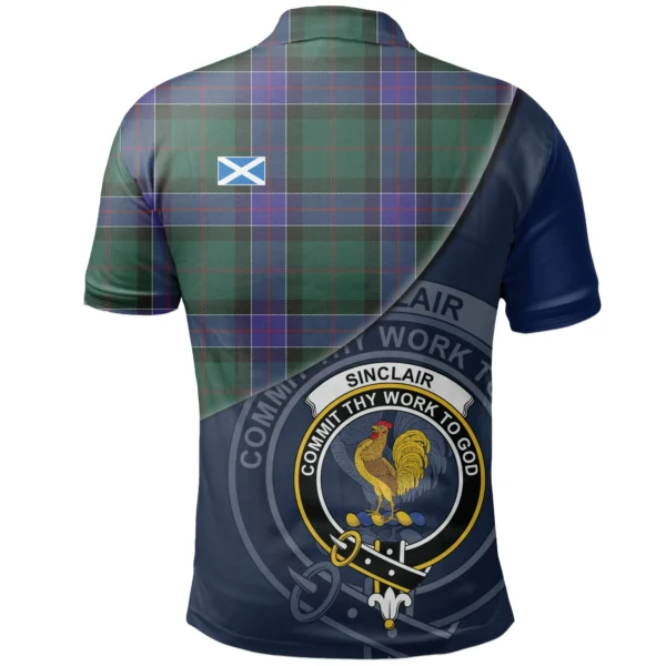 Sinclair Hunting Modern Clan Polo Shirt, Scottish Tartan Sinclair Hunting Modern Clans Polo Shirt - Image 2