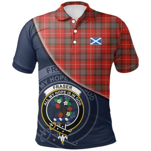 Fraser Weathered Clan Polo Shirt, Scottish Tartan Fraser Weathered Clans Polo Shirt