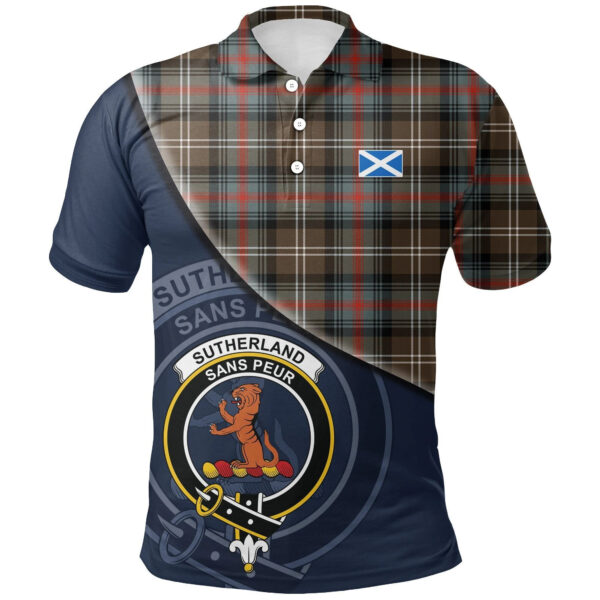 Sutherland Weathered Clan Polo Shirt, Scottish Tartan Sutherland Weathered Clans Polo Shirt