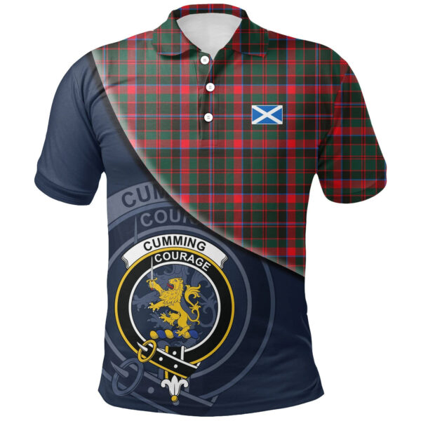 Cumming Hunting Modern Clan Polo Shirt, Scottish Tartan Cumming Hunting Modern Clans Polo Shirt