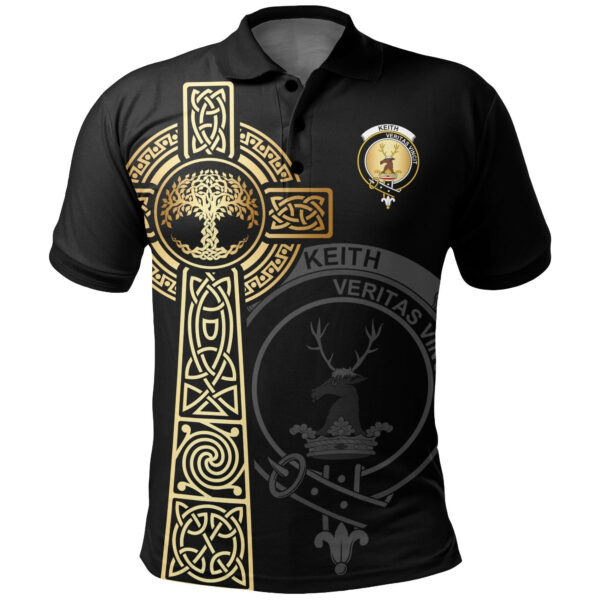 Keith Clan Polo Shirt, Scottish Tartan Keith Clans Polo Shirt Tree Of Life Style