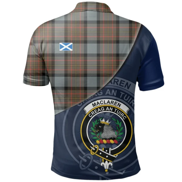 MacLaren Weathered Clan Polo Shirt, Scottish Tartan MacLaren Weathered Clans Polo Shirt - Image 2