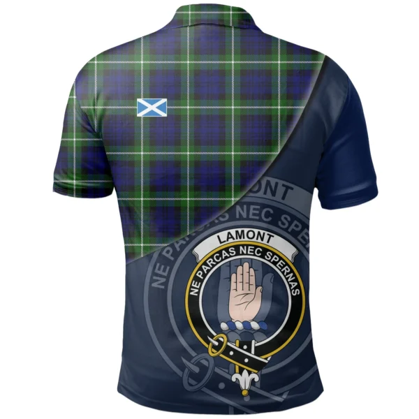 Lamont Modern Clan Polo Shirt, Scottish Tartan Lamont Modern Clans Polo Shirt - Image 2