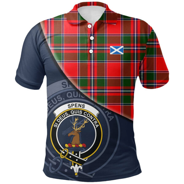 Spens Modern Clan Polo Shirt, Scottish Tartan Spens Modern Clans Polo Shirt