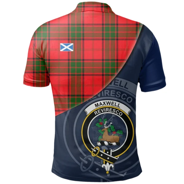 Maxwell Modern Clan Polo Shirt, Scottish Tartan Maxwell Modern Clans Polo Shirt - Image 2