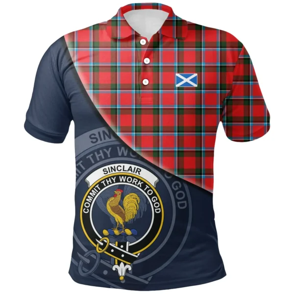 Sinclair Modern Clan Polo Shirt, Scottish Tartan Sinclair Modern Clans Polo Shirt