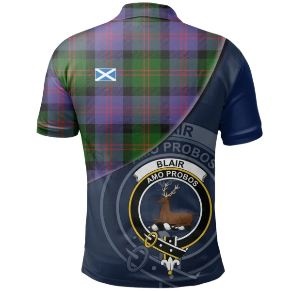 Blair Modern Clan Polo Shirt, Scottish Tartan Blair Modern Clans Polo Shirt - Image 2