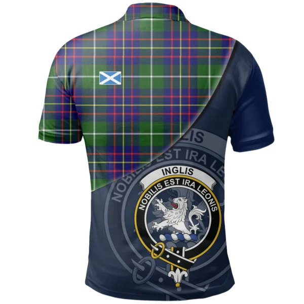 Inglis Modern Clan Polo Shirt, Scottish Tartan Inglis Modern Clans Polo Shirt - Image 2