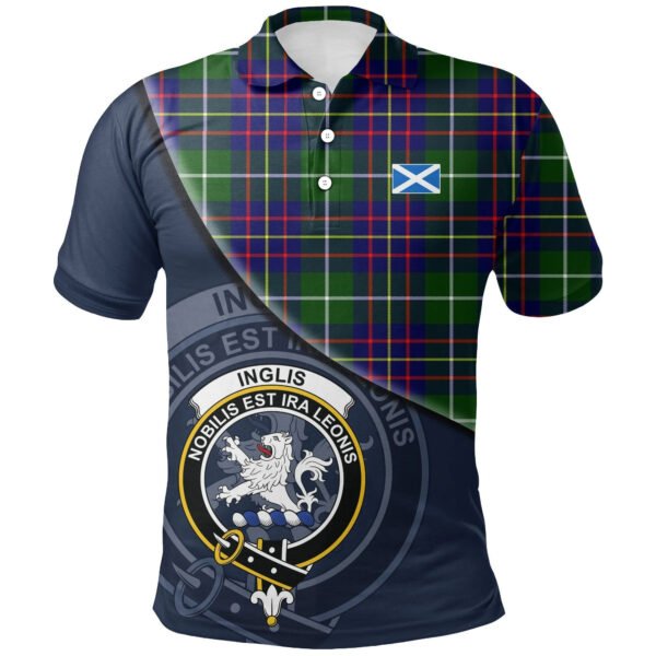 Inglis Modern Clan Polo Shirt, Scottish Tartan Inglis Modern Clans Polo Shirt