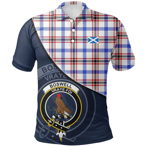 Boswell Modern Clan Polo Shirt, Scottish Tartan Boswell Modern Clans Polo Shirt