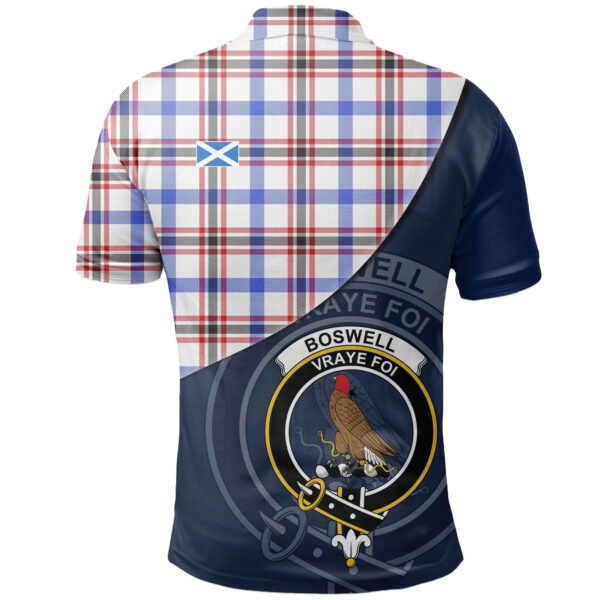 Boswell Modern Clan Polo Shirt, Scottish Tartan Boswell Modern Clans Polo Shirt - Image 2