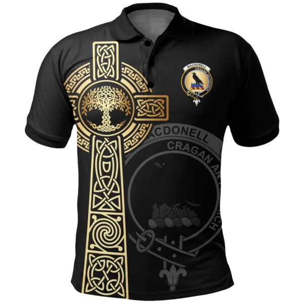 MacDonell (of Glengarry) Clan Polo Shirt, Scottish Tartan MacDonell (of Glengarry) Clans Polo Shirt Tree Of Life Style