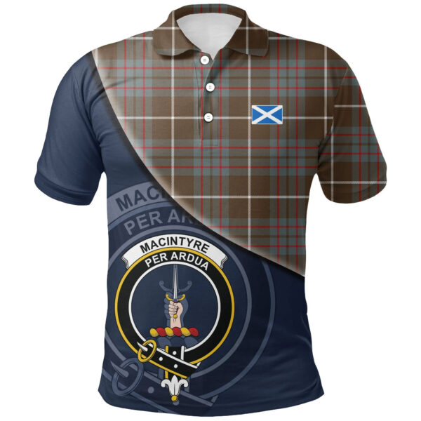 MacIntyre Hunting Weathered Clan Polo Shirt, Scottish Tartan MacIntyre Hunting Weathered Clans Polo Shirt