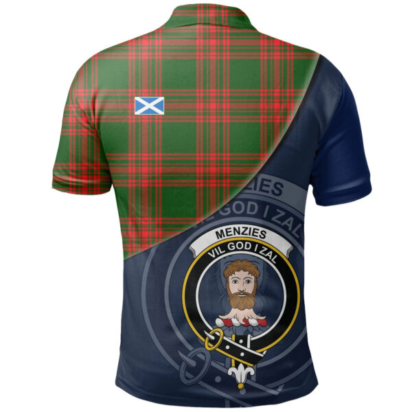 Menzies Green Modern Clan Polo Shirt, Scottish Tartan Menzies Green Modern Clans Polo Shirt - Image 2