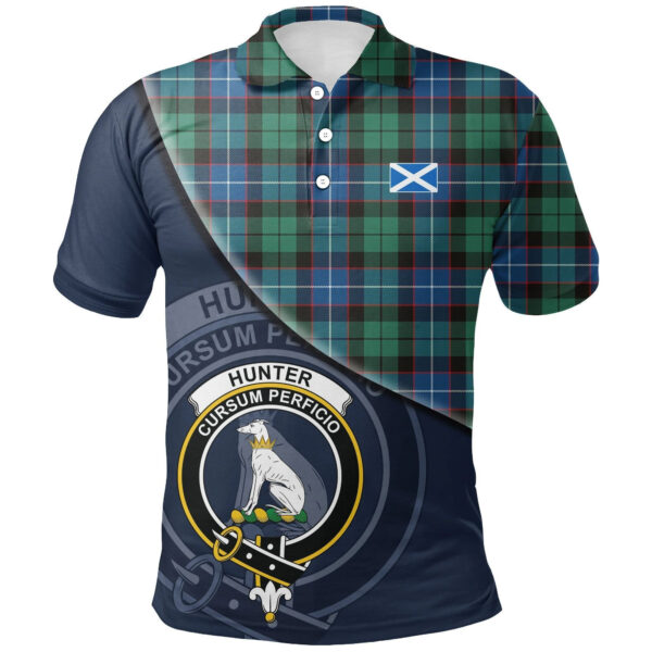 Hunter Ancient Clan Polo Shirt, Scottish Tartan Hunter Ancient Clans Polo Shirt