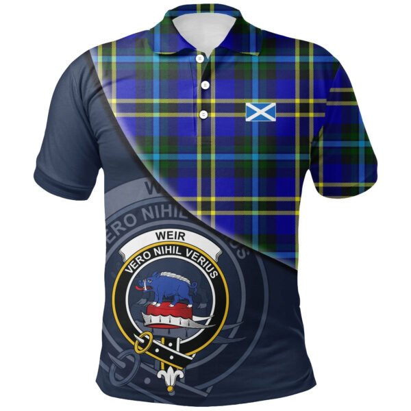 Weir Modern Clan Polo Shirt, Scottish Tartan Weir Modern Clans Polo Shirt