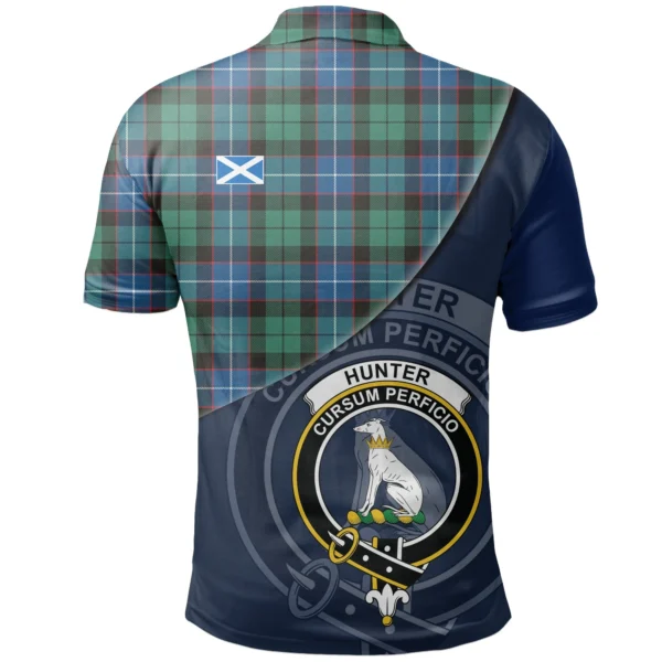 Hunter Ancient Clan Polo Shirt, Scottish Tartan Hunter Ancient Clans Polo Shirt - Image 2