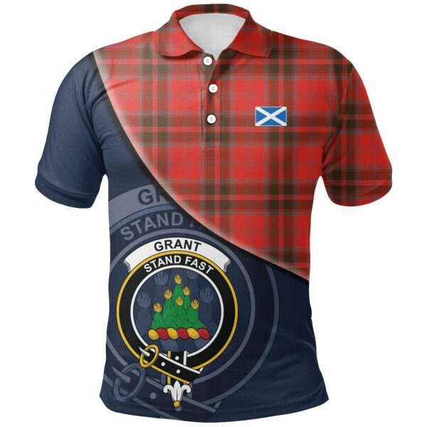 Grant Weathered Clan Polo Shirt, Scottish Tartan Grant Weathered Clans Polo Shirt