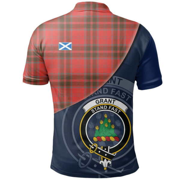 Grant Weathered Clan Polo Shirt, Scottish Tartan Grant Weathered Clans Polo Shirt - Image 2