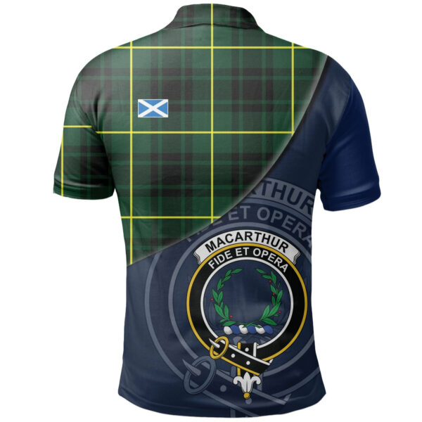 MacArthur Modern Clan Polo Shirt, Scottish Tartan MacArthur Modern Clans Polo Shirt - Image 2