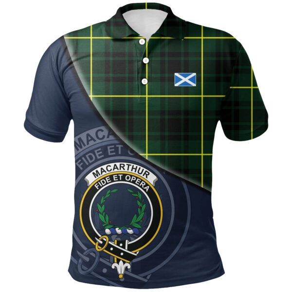 MacArthur Modern Clan Polo Shirt, Scottish Tartan MacArthur Modern Clans Polo Shirt