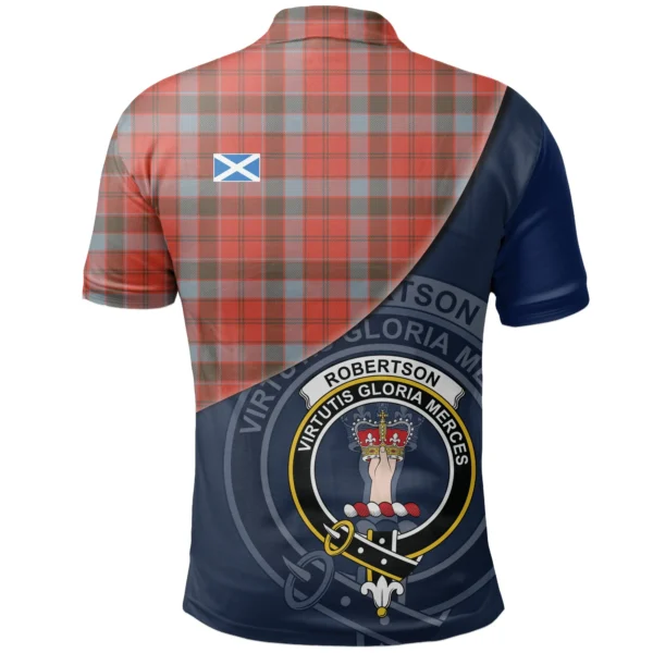 Robertson Weathered Clan Polo Shirt, Scottish Tartan Robertson Weathered Clans Polo Shirt - Image 2