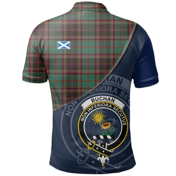 Buchan Ancient Clan Polo Shirt, Scottish Tartan Buchan Ancient Clans Polo Shirt - Image 2