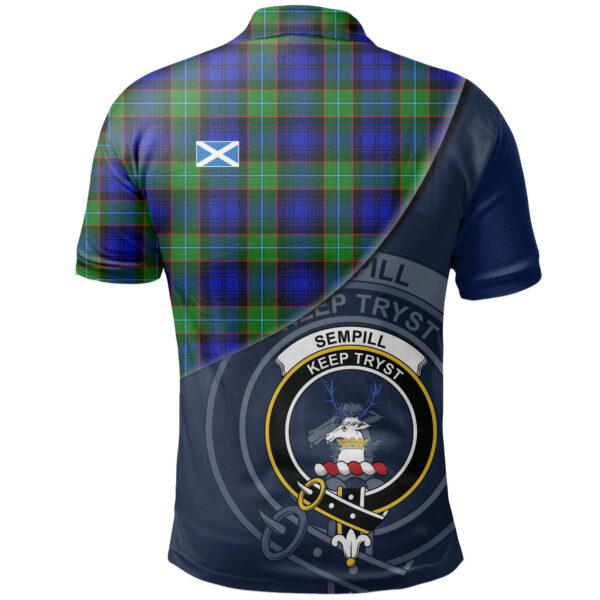 Sempill Modern Clan Polo Shirt, Scottish Tartan Sempill Modern Clans Polo Shirt - Image 2