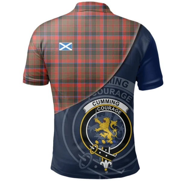 Cumming Hunting Weathered Clan Polo Shirt, Scottish Tartan Cumming Hunting Weathered Clans Polo Shirt - Image 2