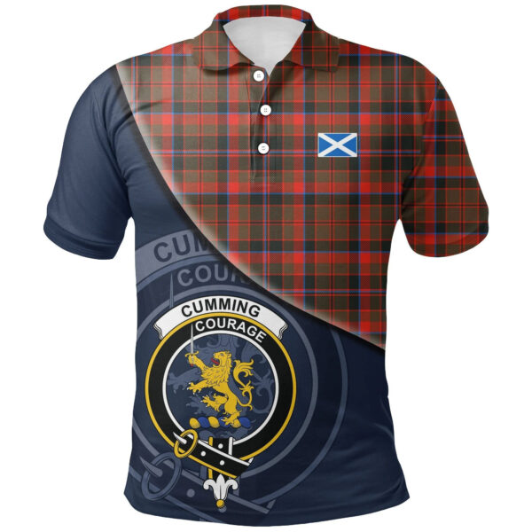 Cumming Hunting Weathered Clan Polo Shirt, Scottish Tartan Cumming Hunting Weathered Clans Polo Shirt