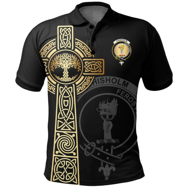 Chisholm Clan Polo Shirt, Scottish Tartan Chisholm Clans Polo Shirt Tree Of Life Style