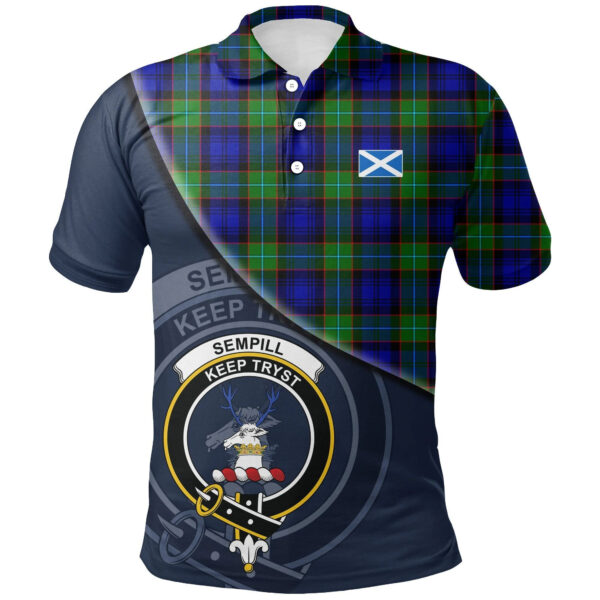 Sempill Modern Clan Polo Shirt, Scottish Tartan Sempill Modern Clans Polo Shirt