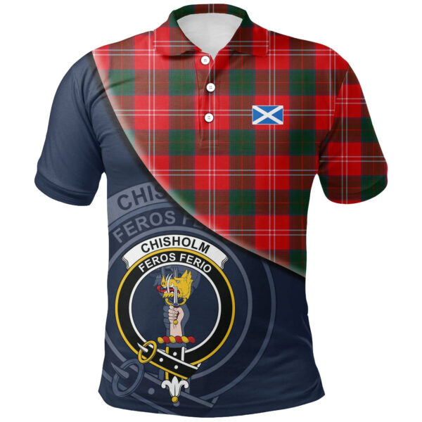 Chisholm Modern Clan Polo Shirt, Scottish Tartan Chisholm Modern Clans Polo Shirt