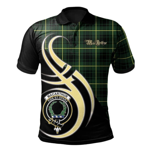 MacArthur Modern Clan Polo Shirt, Scottish Tartan MacArthur Modern Clans Polo Shirt Believe In Me Style