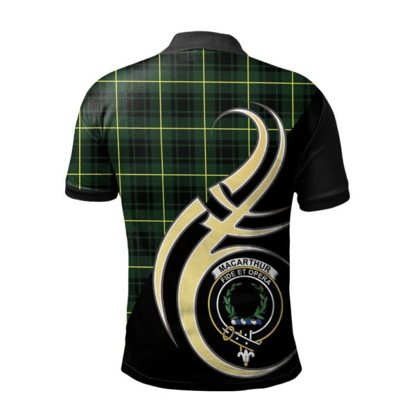 MacArthur Modern Clan Polo Shirt, Scottish Tartan MacArthur Modern Clans Polo Shirt Believe In Me Style - Image 2