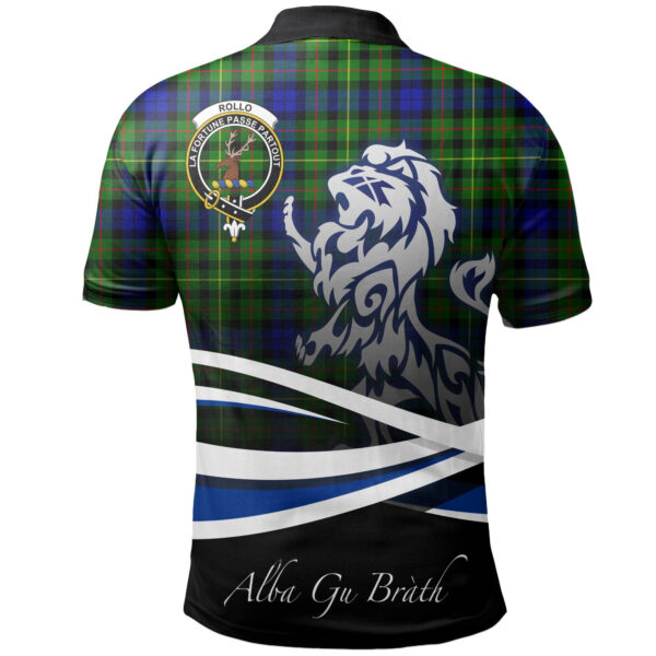 Rollo Modern Clan Polo Shirt, Scottish Tartan Rollo Modern Clans Polo Shirt Crest Lion Style - Image 2