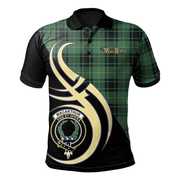 MacArthur Ancient Clan Polo Shirt, Scottish Tartan MacArthur Ancient Clans Polo Shirt Believe In Me Style