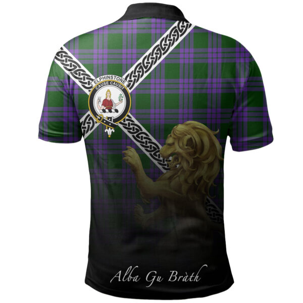 Elphinstone Clan Polo Shirt, Scottish Tartan Elphinstone Clans Polo Shirt Celtic Lion Style - Image 2