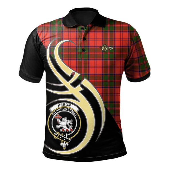 Heron Clan Polo Shirt, Scottish Tartan Heron Clans Polo Shirt Believe In Me Style