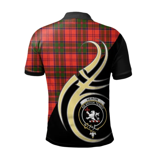 Heron Clan Polo Shirt, Scottish Tartan Heron Clans Polo Shirt Believe In Me Style - Image 2