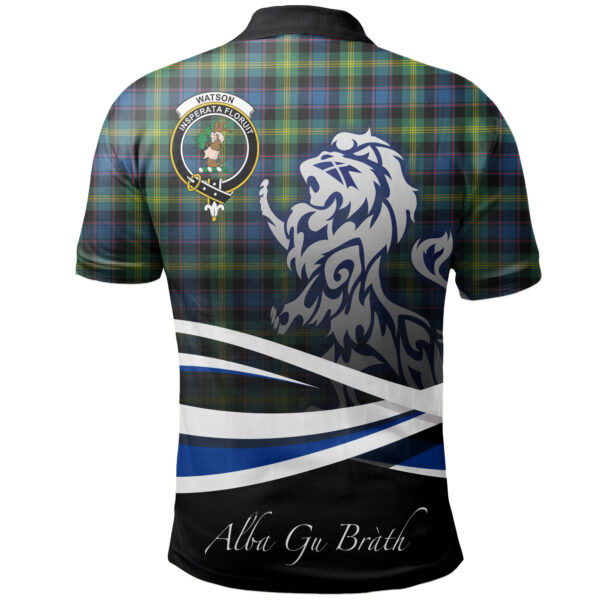 Watson Ancient Clan Polo Shirt, Scottish Tartan Watson Ancient Clans Polo Shirt Crest Lion Style - Image 2