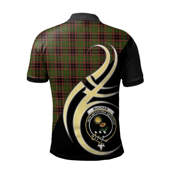 Buchan Modern Clan Polo Shirt, Scottish Tartan Buchan Modern Clans Polo Shirt Believe In Me Style - Image 2