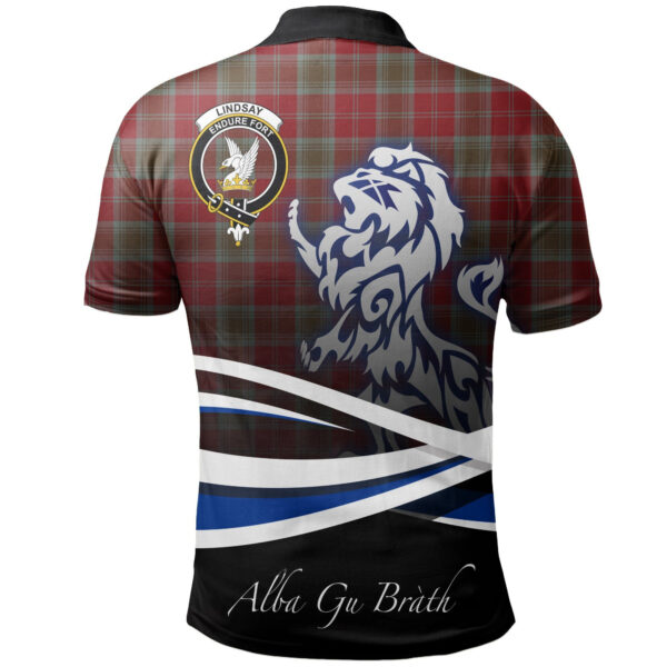 Lindsay Weathered Clan Polo Shirt, Scottish Tartan Lindsay Weathered Clans Polo Shirt Crest Lion Style - Image 2