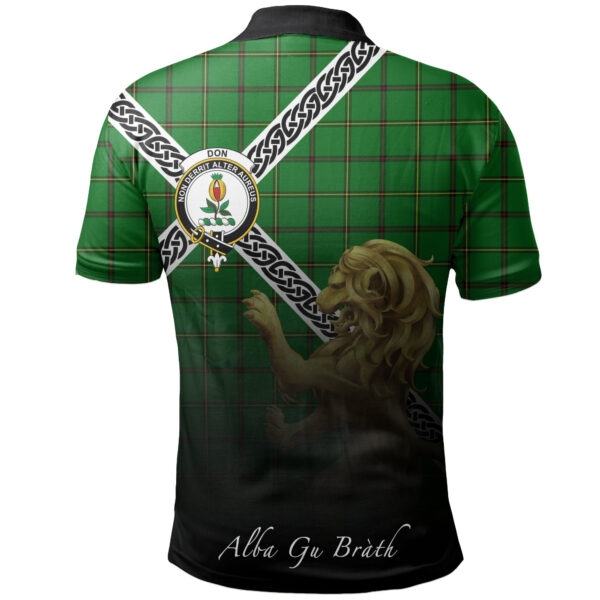 Don (Tribe-of-Mar) Clan Polo Shirt, Scottish Tartan Don (Tribe-of-Mar) Clans Polo Shirt Celtic Lion Style - Image 2