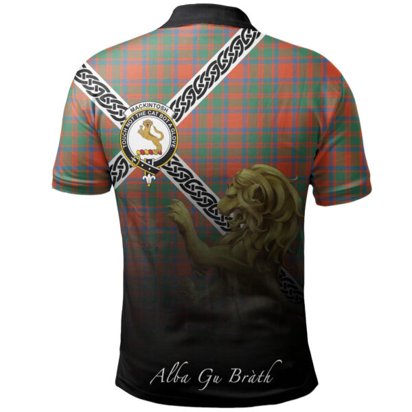 MacKintosh Ancient Clan Polo Shirt, Scottish Tartan MacKintosh Ancient Clans Polo Shirt Celtic Lion Style - Image 2