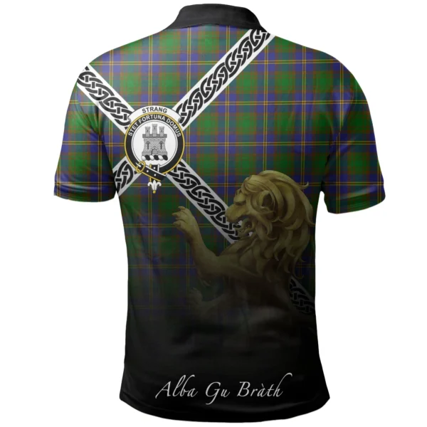 Strange of Balkaskie Clan Polo Shirt, Scottish Tartan Strange of Balkaskie Clans Polo Shirt Celtic Lion Style - Image 2